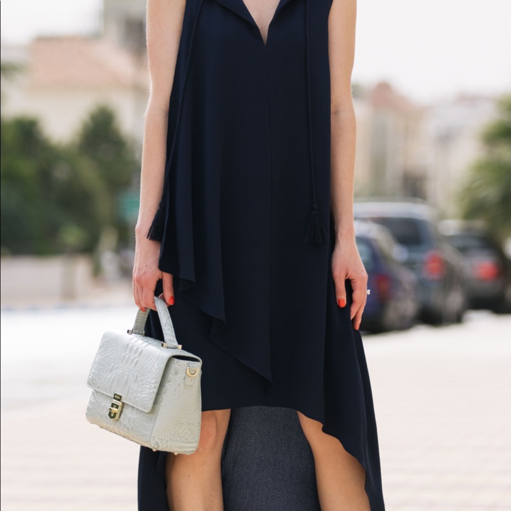 Adelyn Rae Navy High Low Shift Dress
